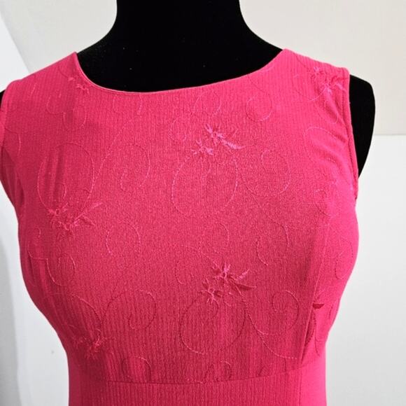 Vintage Two-Piece Fuchsia Midi Length Sheath Dress with Jacket by Sag Harbor 10 - Picture 3 of 13